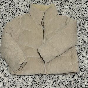 Gap Beige Corduroy Puffer Jacket